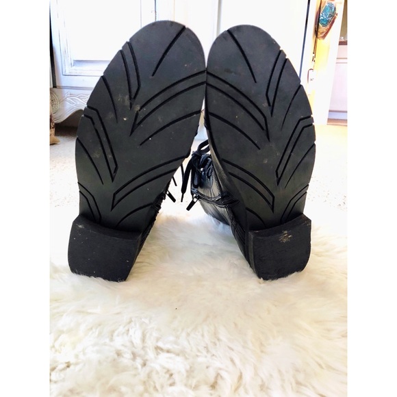 NWOT BLACK COMBAT BOOTS - Picture 4 of 8